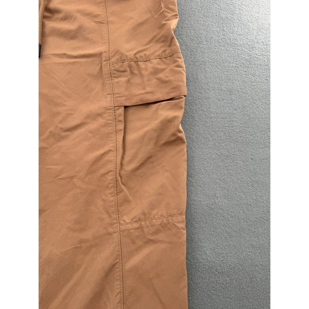 Jordan Cargo Pants Mens Large Tan Woven Drawstring Jumpman Logo Pockets Utility